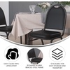 image:imageFlash Furniture HERCULES Commercial Grade 500 LB Capacity Dome Back Stack Chair  Black Vinyl Upholstery  Black Metal Frame  BuiltIn HandleBlack VinylSilver Vein Frame