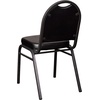 image:imageFlash Furniture HERCULES Commercial Grade 500 LB Capacity Dome Back Stack Chair  Black Vinyl Upholstery  Black Metal Frame  BuiltIn HandleBlack VinylSilver Vein Frame