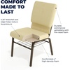 image:imageFlash Furniture HERCULES Series 185W Church Chair in Navy Blue Fabric with Book Rack  Gold Vein FrameBeige Patterned FabricGold Vein Frame