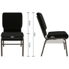 image:imageFlash Furniture HERCULES Series 185W Church Chair in Navy Blue Fabric with Book Rack  Gold Vein FrameBlack Dot Patterned FabricGold Vein Frame