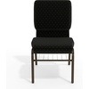image:imageFlash Furniture HERCULES Series 185W Church Chair in Navy Blue Fabric with Book Rack  Gold Vein FrameBlack Dot Patterned FabricGold Vein Frame
