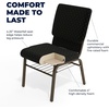 image:imageFlash Furniture HERCULES Series 185W Church Chair in Navy Blue Fabric with Book Rack  Gold Vein FrameBlack Dot Patterned FabricGold Vein Frame