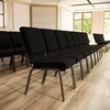 image:imageFlash Furniture HERCULES Series 185W Church Chair in Navy Blue Fabric with Book Rack  Gold Vein FrameBlack Dot Patterned FabricGold Vein Frame