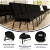 image:imageFlash Furniture HERCULES Series 185W Church Chair in Navy Blue Fabric with Book Rack  Gold Vein FrameBlack Dot Patterned FabricGold Vein Frame
