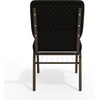 image:imageFlash Furniture HERCULES Series 185W Church Chair in Navy Blue Fabric with Book Rack  Gold Vein FrameBlack Dot Patterned FabricGold Vein Frame