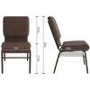 image:imageFlash Furniture HERCULES Series 185W Church Chair in Navy Blue Fabric with Book Rack  Gold Vein FrameBrown FabricGold Vein Frame