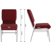 image:imageFlash Furniture HERCULES Series 185W Church Chair in Navy Blue Fabric with Book Rack  Gold Vein FrameBurgundy FabricSilver Vein Frame