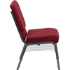 image:imageFlash Furniture HERCULES Series 185W Church Chair in Navy Blue Fabric with Book Rack  Gold Vein FrameBurgundy FabricSilver Vein Frame