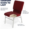 image:imageFlash Furniture HERCULES Series 185W Church Chair in Navy Blue Fabric with Book Rack  Gold Vein FrameBurgundy FabricSilver Vein Frame