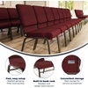 image:imageFlash Furniture HERCULES Series 185W Church Chair in Navy Blue Fabric with Book Rack  Gold Vein FrameBurgundy Patterned FabricGold Vein Frame