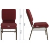 image:imageFlash Furniture HERCULES Series 185W Church Chair in Navy Blue Fabric with Book Rack  Gold Vein FrameBurgundy Patterned FabricGold Vein Frame