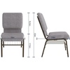image:imageFlash Furniture HERCULES Series 185W Church Chair in Navy Blue Fabric with Book Rack  Gold Vein FrameGray FabricGold Vein Frame