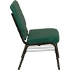 image:imageFlash Furniture HERCULES Series 185W Church Chair in Navy Blue Fabric with Book Rack  Gold Vein FrameGreen Patterned FabricGold Vein Frame