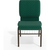 image:imageFlash Furniture HERCULES Series 185W Church Chair in Navy Blue Fabric with Book Rack  Gold Vein FrameGreen Patterned FabricGold Vein Frame