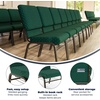 image:imageFlash Furniture HERCULES Series 185W Church Chair in Navy Blue Fabric with Book Rack  Gold Vein FrameGreen Patterned FabricGold Vein Frame