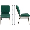 image:imageFlash Furniture HERCULES Series 185W Church Chair in Navy Blue Fabric with Book Rack  Gold Vein FrameGreen Patterned FabricGold Vein Frame