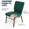 image:imageFlash Furniture HERCULES Series 185W Church Chair in Navy Blue Fabric with Book Rack  Gold Vein FrameGreen Patterned FabricGold Vein Frame