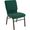 image:imageFlash Furniture HERCULES Series 185W Church Chair in Navy Blue Fabric with Book Rack  Gold Vein FrameGreen Patterned FabricGold Vein Frame