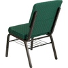 image:imageFlash Furniture HERCULES Series 185W Church Chair in Navy Blue Fabric with Book Rack  Gold Vein FrameGreen Patterned FabricGold Vein Frame