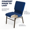 image:imageFlash Furniture HERCULES Series 185W Church Chair in Navy Blue Fabric with Book Rack  Gold Vein FrameNavy Blue FabricGold Vein Frame