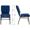 image:imageFlash Furniture HERCULES Series 185W Church Chair in Navy Blue Fabric with Book Rack  Gold Vein FrameNavy Blue FabricGold Vein Frame