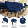 image:imageFlash Furniture HERCULES Series 185W Church Chair in Navy Blue Fabric with Book Rack  Gold Vein FrameNavy Blue FabricGold Vein Frame
