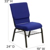 image:imageFlash Furniture HERCULES Series 185W Church Chair in Navy Blue Fabric with Book Rack  Gold Vein FrameNavy Blue FabricGold Vein Frame