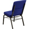 image:imageFlash Furniture HERCULES Series 185W Church Chair in Navy Blue Fabric with Book Rack  Gold Vein FrameNavy Blue FabricGold Vein Frame