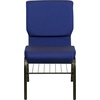 image:imageFlash Furniture HERCULES Series 185W Church Chair in Navy Blue Fabric with Book Rack  Gold Vein FrameNavy Blue Patterned FabricGold Vein Frame