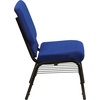 image:imageFlash Furniture HERCULES Series 185W Church Chair in Navy Blue Fabric with Book Rack  Gold Vein FrameNavy Blue Patterned FabricGold Vein Frame