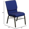 image:imageFlash Furniture HERCULES Series 185W Church Chair in Navy Blue Fabric with Book Rack  Gold Vein FrameNavy Blue Patterned FabricGold Vein Frame