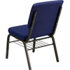 image:imageFlash Furniture HERCULES Series 185W Church Chair in Navy Blue Fabric with Book Rack  Gold Vein FrameNavy Blue Patterned FabricGold Vein Frame