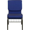 image:imageFlash Furniture HERCULES Series 185W Church Chair in Navy Blue Fabric with Book Rack  Gold Vein FrameNavy Blue Patterned FabricGold Vein Frame