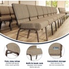 image:imageFlash Furniture HERCULES Series 21W Church Chair in Navy Blue Fabric with Cup Book Rack  Silver Vein FrameBeige FabricCopper Vein Frame