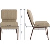 image:imageFlash Furniture HERCULES Series 21W Church Chair in Navy Blue Fabric with Cup Book Rack  Silver Vein FrameBeige FabricCopper Vein Frame