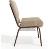 image:imageFlash Furniture HERCULES Series 21W Church Chair in Navy Blue Fabric with Cup Book Rack  Silver Vein FrameBeige FabricCopper Vein Frame