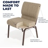 image:imageFlash Furniture HERCULES Series 21W Church Chair in Navy Blue Fabric with Cup Book Rack  Silver Vein FrameBeige FabricCopper Vein Frame