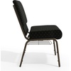 image:imageFlash Furniture HERCULES Series 21W Church Chair in Navy Blue Fabric with Cup Book Rack  Silver Vein FrameBlack Dot Patterned FabricGold Vein Frame