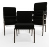 image:imageFlash Furniture HERCULES Series 21W Church Chair in Navy Blue Fabric with Cup Book Rack  Silver Vein FrameBlack Dot Patterned FabricGold Vein Frame