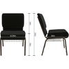 image:imageFlash Furniture HERCULES Series 21W Church Chair in Navy Blue Fabric with Cup Book Rack  Silver Vein FrameBlack Dot Patterned FabricGold Vein Frame