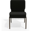 image:imageFlash Furniture HERCULES Series 21W Church Chair in Navy Blue Fabric with Cup Book Rack  Silver Vein FrameBlack Dot Patterned FabricGold Vein Frame