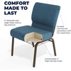 image:imageFlash Furniture HERCULES Series 21W Church Chair in Navy Blue Fabric with Cup Book Rack  Silver Vein FrameBlue FabricGold Vein Frame
