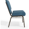 image:imageFlash Furniture HERCULES Series 21W Church Chair in Navy Blue Fabric with Cup Book Rack  Silver Vein FrameBlue FabricGold Vein Frame