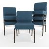 image:imageFlash Furniture HERCULES Series 21W Church Chair in Navy Blue Fabric with Cup Book Rack  Silver Vein FrameBlue FabricGold Vein Frame