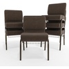 image:imageFlash Furniture HERCULES Series 21W Church Chair in Navy Blue Fabric with Cup Book Rack  Silver Vein FrameBrown Dot FabricGold Vein Frame
