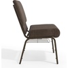 image:imageFlash Furniture HERCULES Series 21W Church Chair in Navy Blue Fabric with Cup Book Rack  Silver Vein FrameBrown Dot Patterned FabricGold Vein Frame