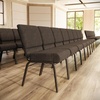image:imageFlash Furniture HERCULES Series 21W Church Chair in Navy Blue Fabric with Cup Book Rack  Silver Vein FrameBrown Dot Patterned FabricGold Vein Frame