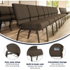 image:imageFlash Furniture HERCULES Series 21W Church Chair in Navy Blue Fabric with Cup Book Rack  Silver Vein FrameBrown FabricGold Vein Frame