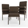 image:imageFlash Furniture HERCULES Series 21W Church Chair in Navy Blue Fabric with Cup Book Rack  Silver Vein FrameBrown FabricGold Vein Frame
