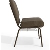 image:imageFlash Furniture HERCULES Series 21W Church Chair in Navy Blue Fabric with Cup Book Rack  Silver Vein FrameBrown FabricGold Vein Frame